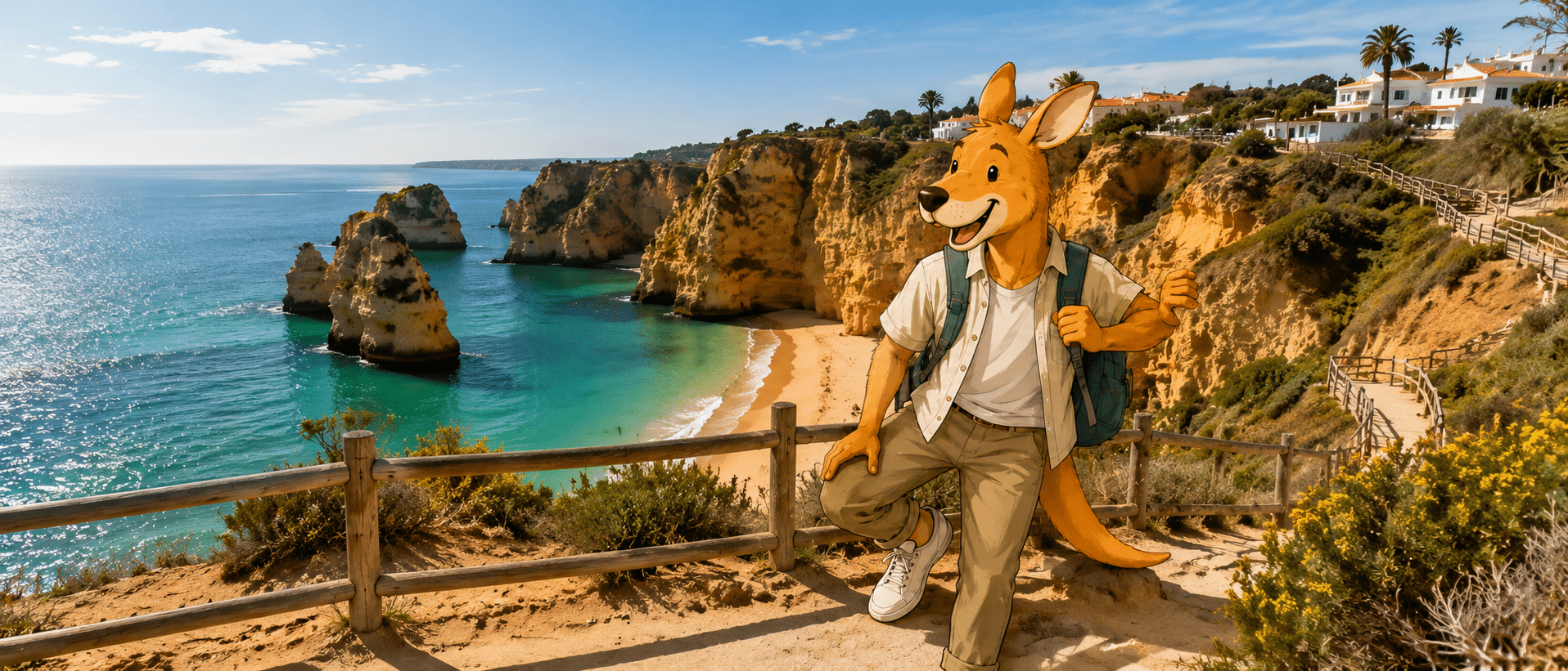 Ilustración de Kangurú en la costa del Algarve, Portugal